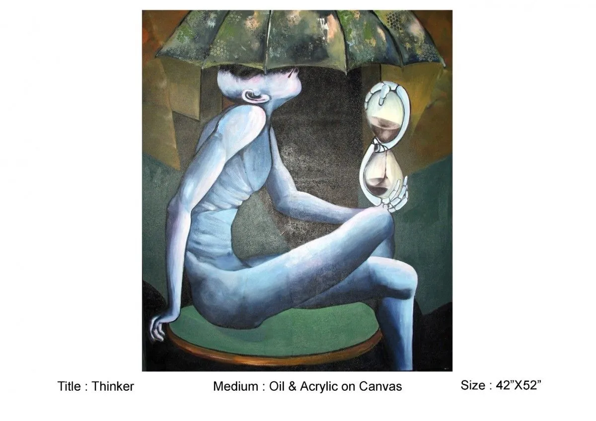 thinker, artwork by jangaiah polepogu