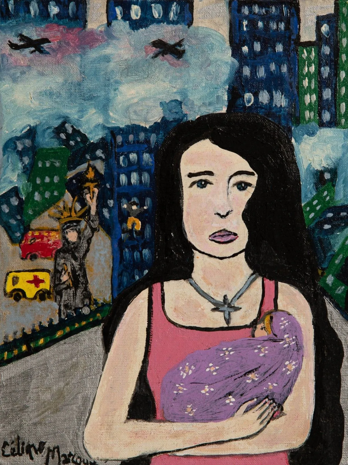 Détresse à new York, œuvre de Céline Marcoux