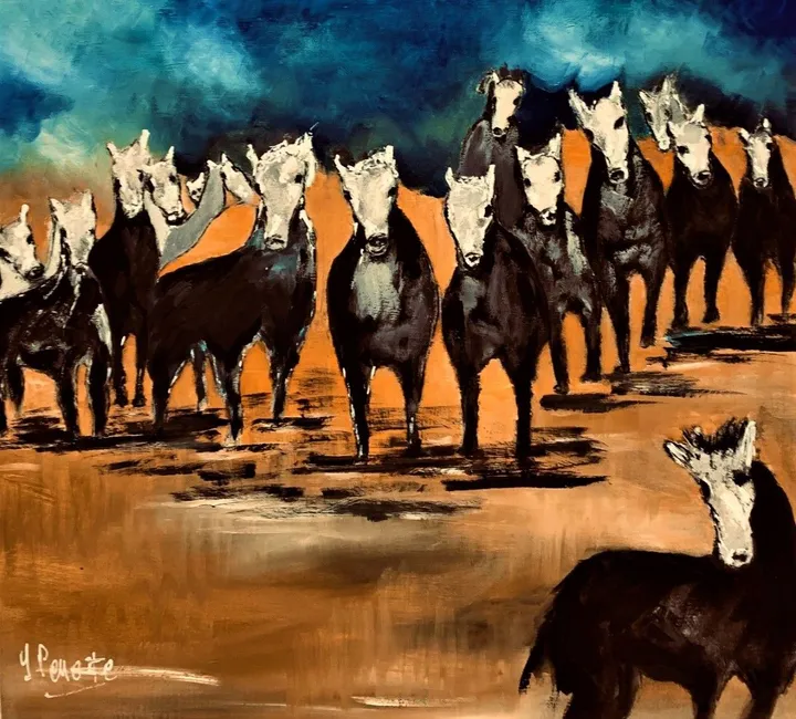 la chevauchéé, œuvre de Yves Perrotte