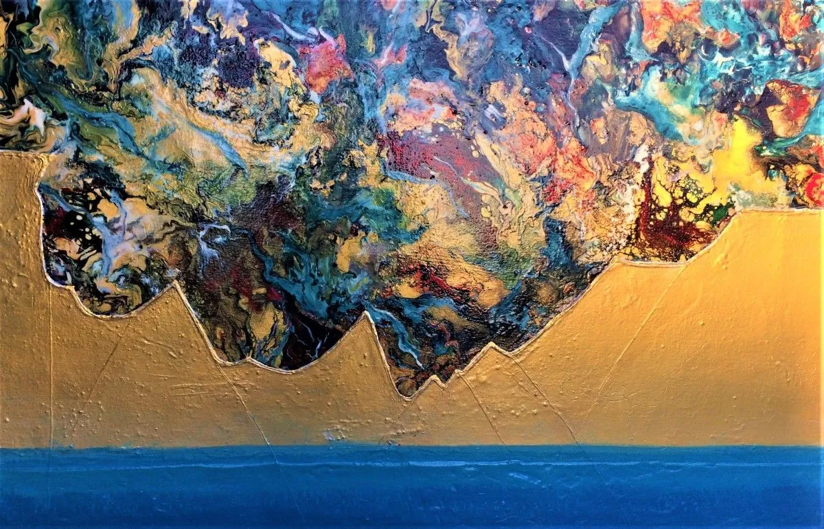 chinese sunset, artwork by alexandra simanndani