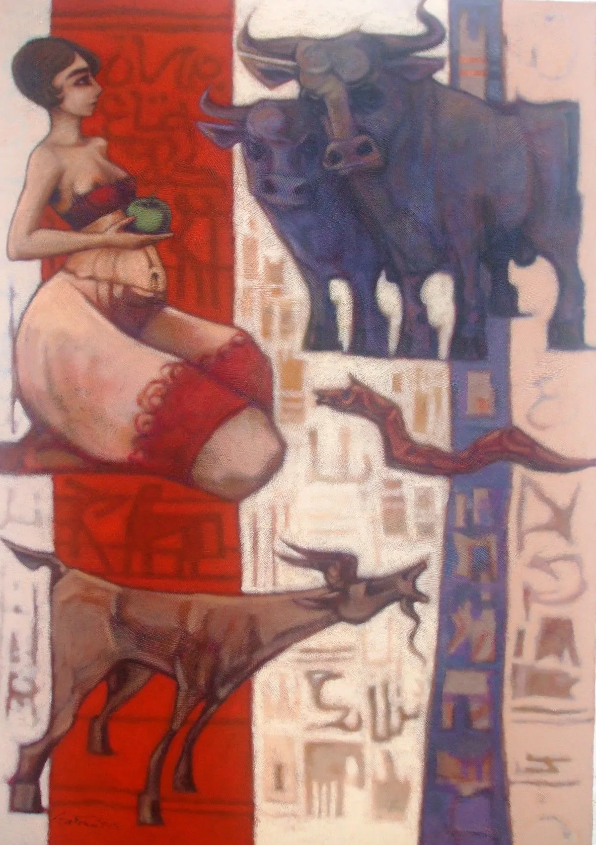 Il capro è al paradiso,ma la mela è verde, artwork by Antonio San