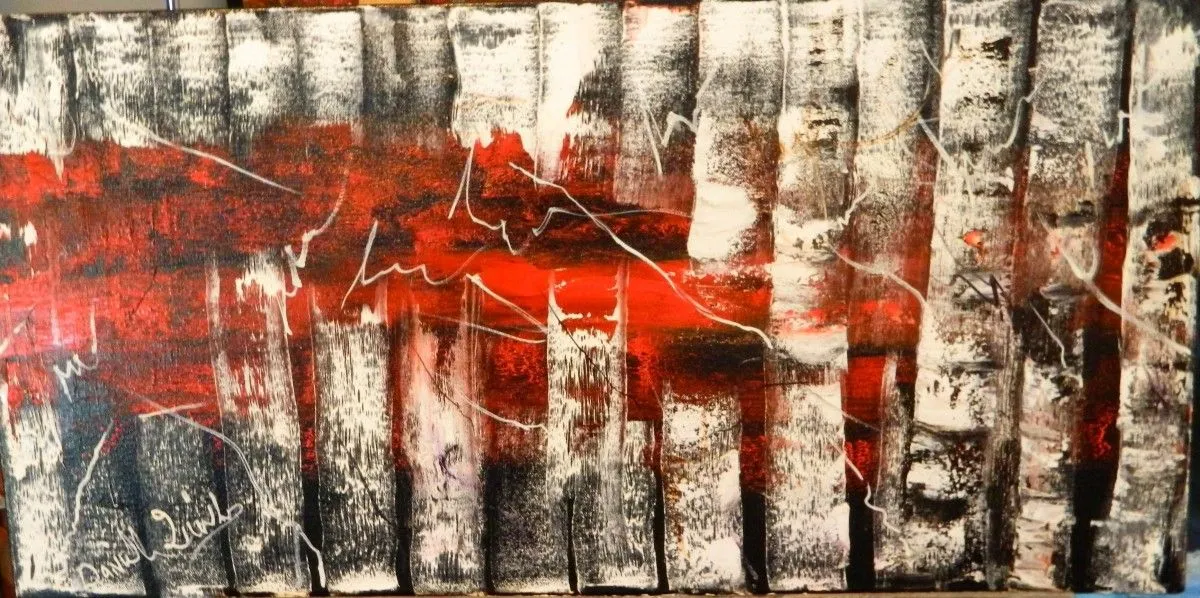 bouleaux de feu, œuvre de Danielle Quevillon