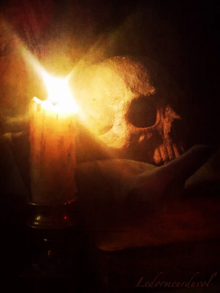 Le Crâne et la bougie, artwork by Le Dormeur Du Vol