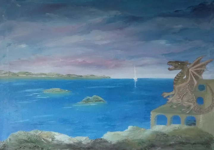 L'île aux dragons, œuvre de Viviane RINCK