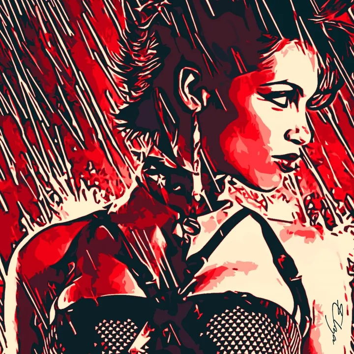 Rosario Dawson Pop Art, œuvre de Elena Zaharia