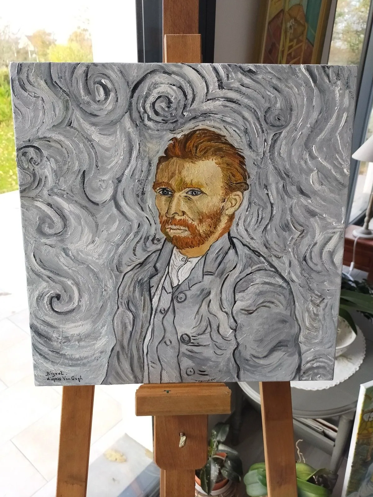 Autoportrait de Van Gogh ., artwork by annick Ayoul