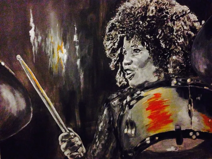 Cindy Blackman Santana, artwork by Colette Acra
