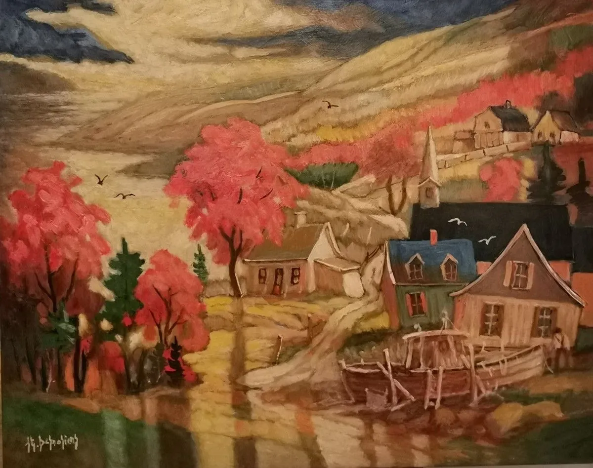 En cale sèche (Charlevoix), œuvre de Jean-Guy Desrosiers