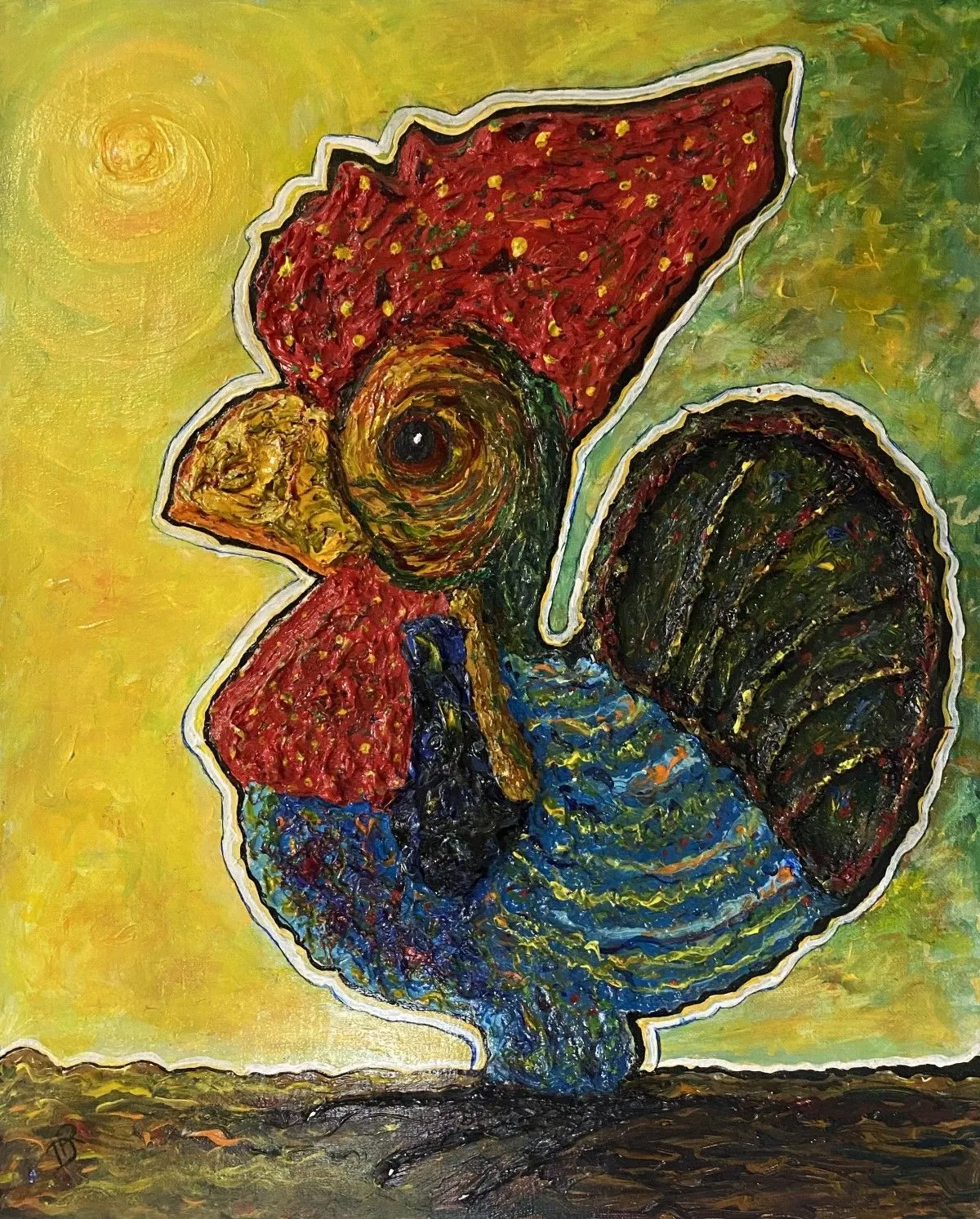 Coq Naïf No.3, œuvre de Denis Roucau