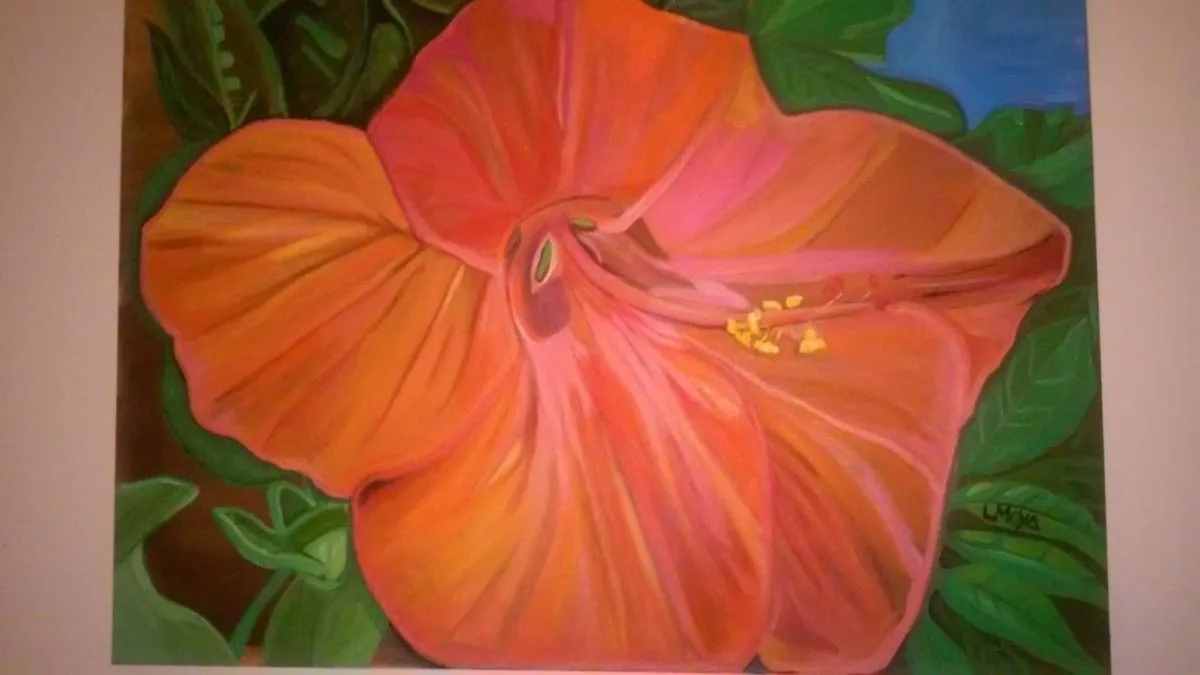 Large Hibiscus flower, artwork by Ligia Moya