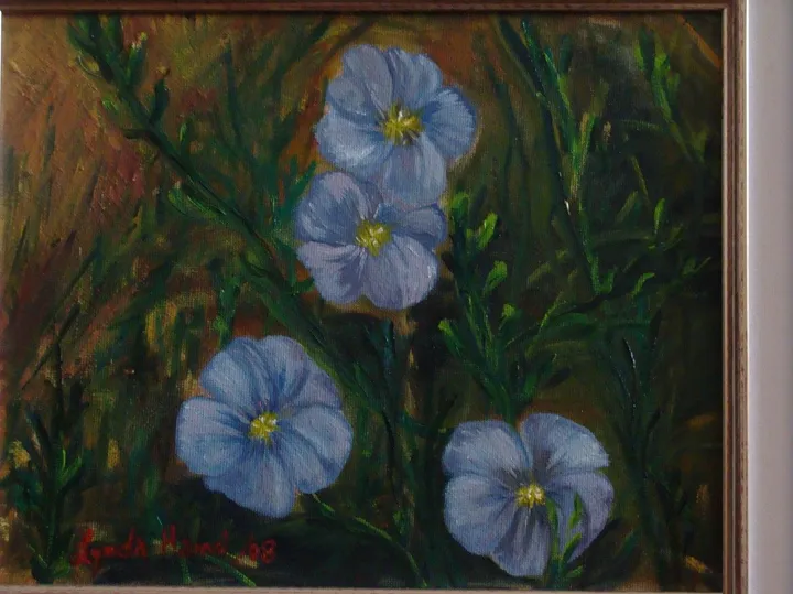 26- fleurs de lin, œuvre de Lynda Hamel