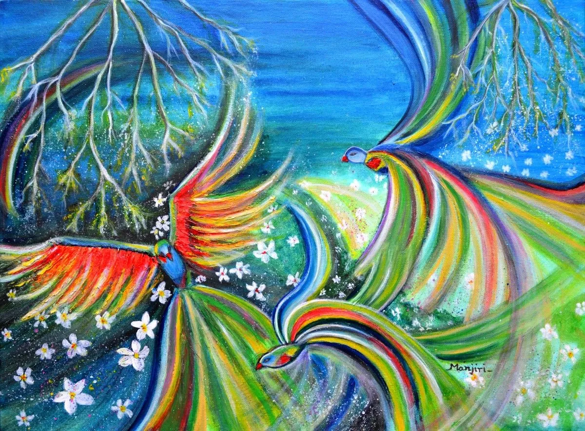 Dance of the Birds, artwork by Manjiri Kanvinde