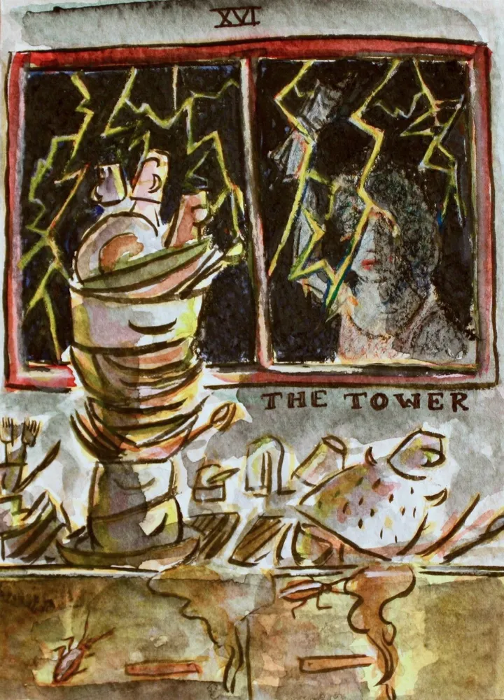 The tower, artwork by Odette Kougea