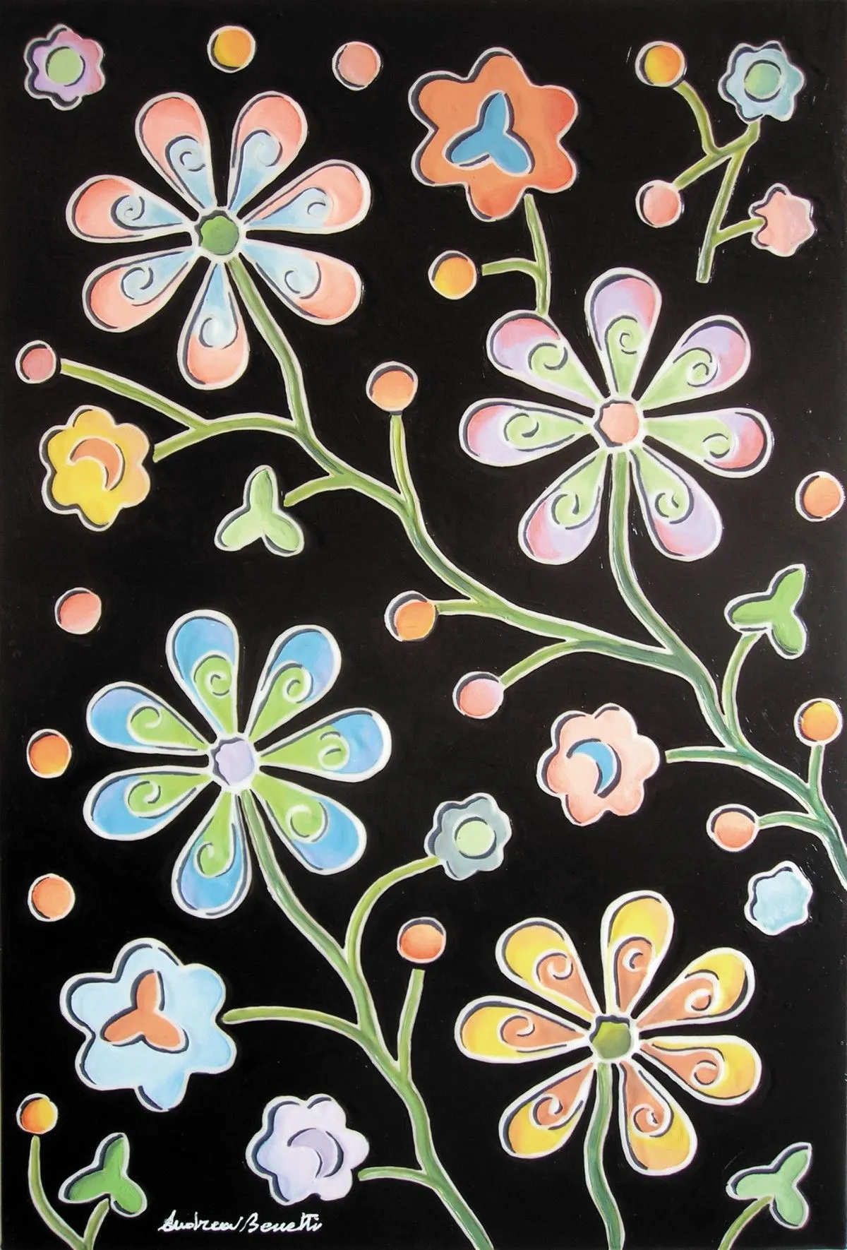 Fiori in nero, artwork by Andrea Benetti
