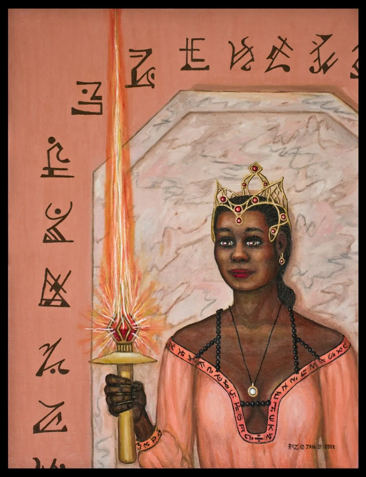 Queen of Swords, artwork by Roslynn Eve