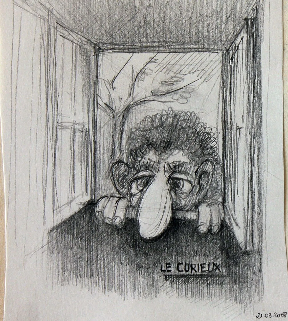 LE CURIEUX - THE CURIOUS, œuvre de Jean Bessat