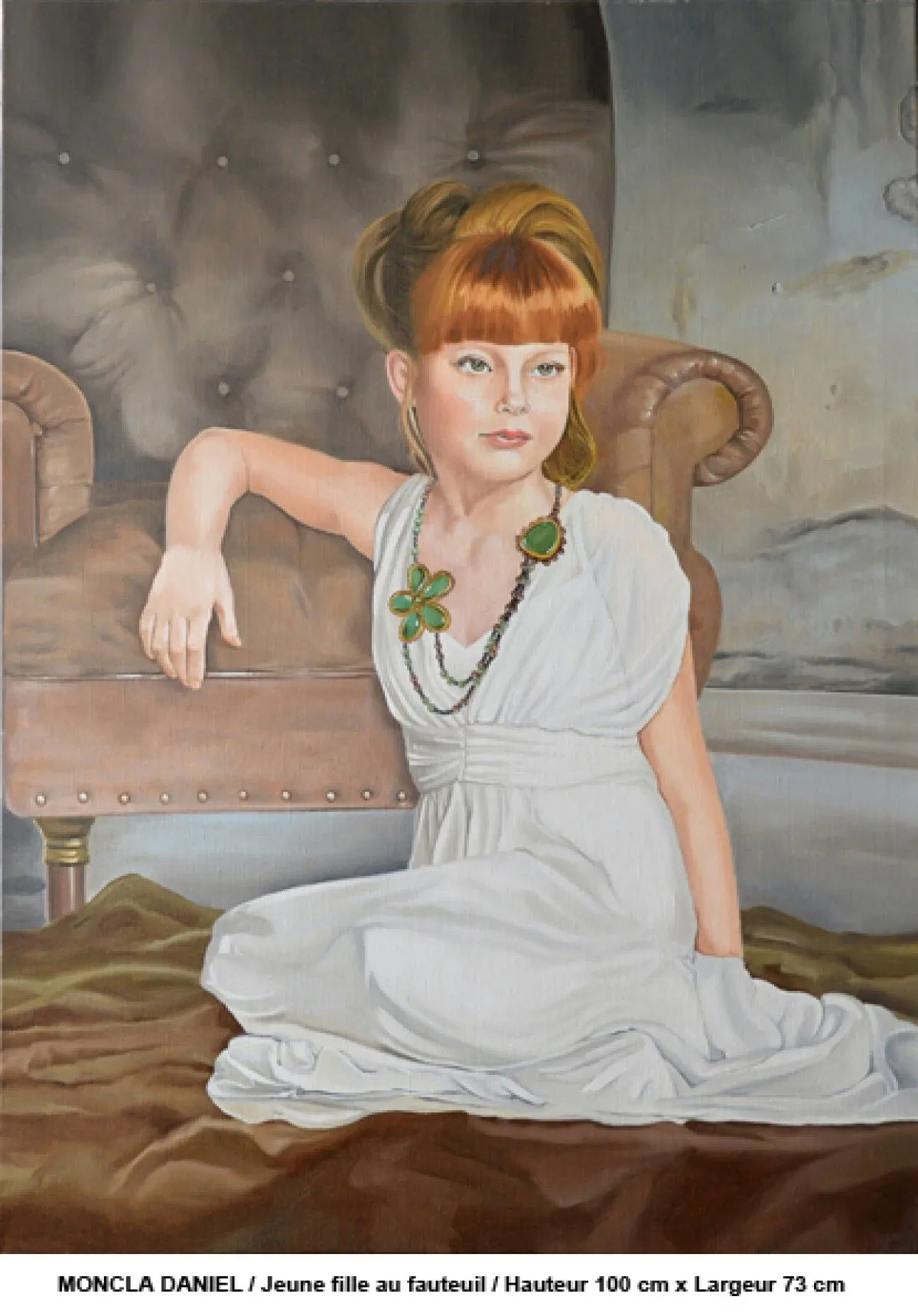 jeune fille au fauteuil, œuvre de daniel moncla