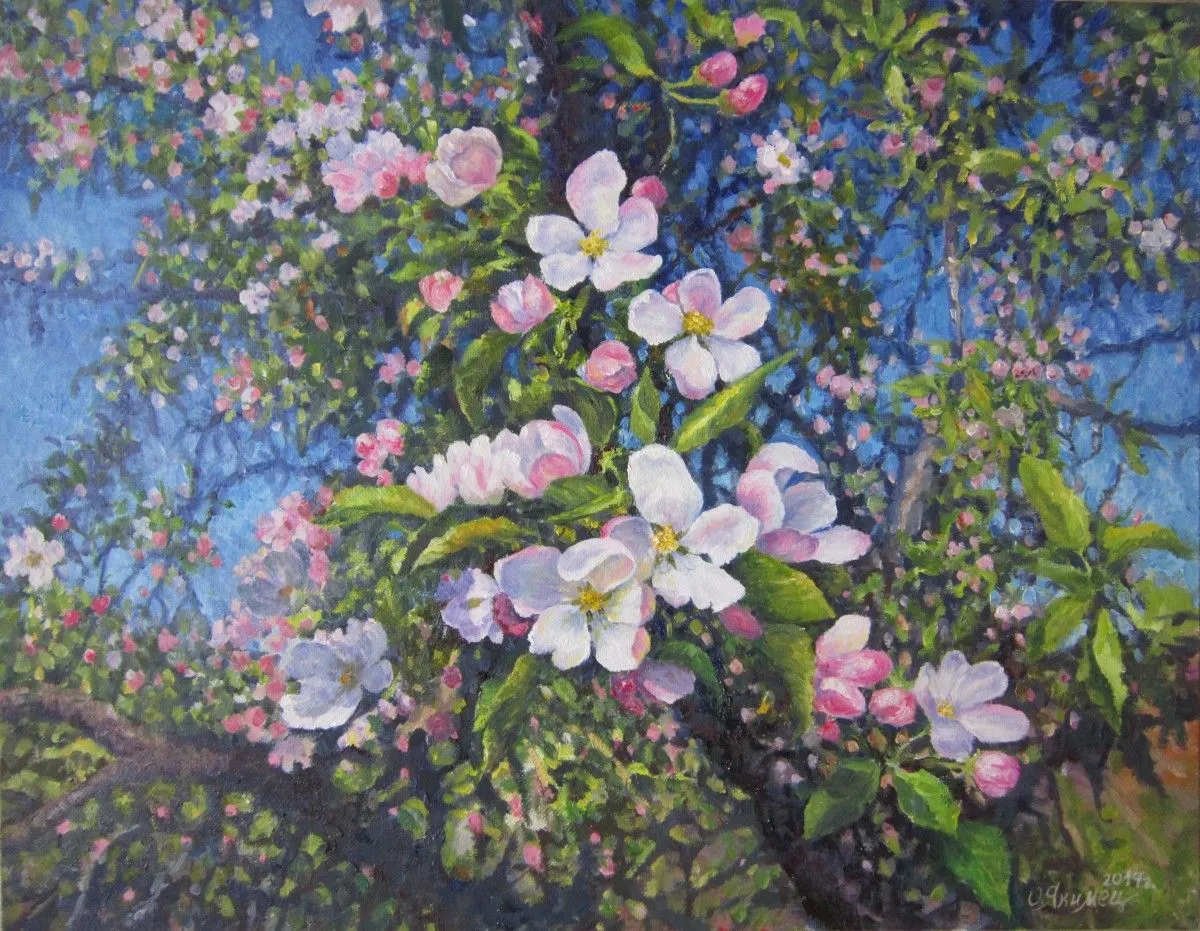 Apple tree blooms, œuvre de Olga Yakimets