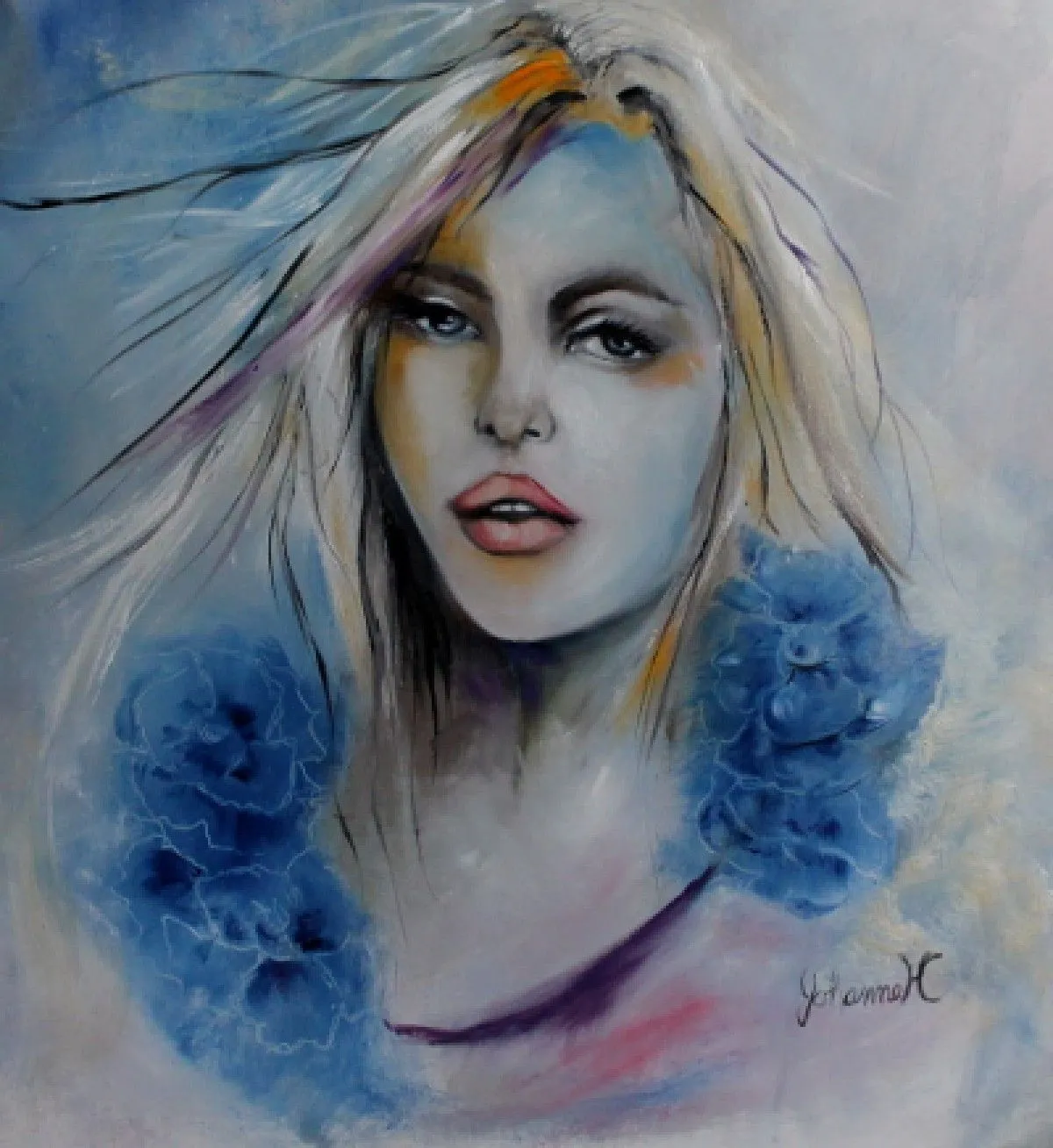 Fleur Bleu, œuvre de Johanne Hebert Coulombe