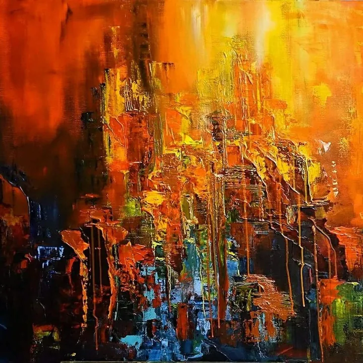 Abstract, œuvre de Sylvia Reijbroek www.galeriekunstvolleven.be