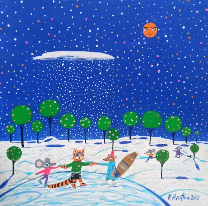 Christmas Night Together, artwork by Katrina Avotina