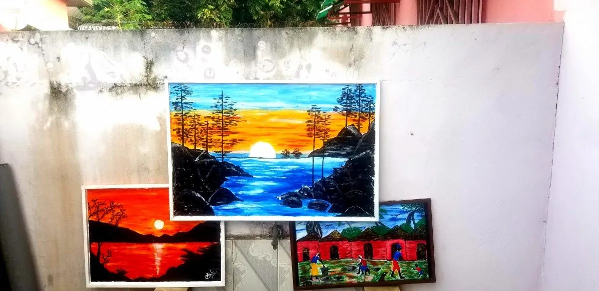 Vue du soleil, artwork by Joseph Nguentaridi
