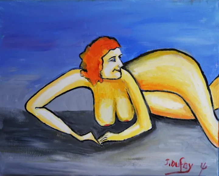 Nu sur sable gris, artwork by Jérôme Dufay