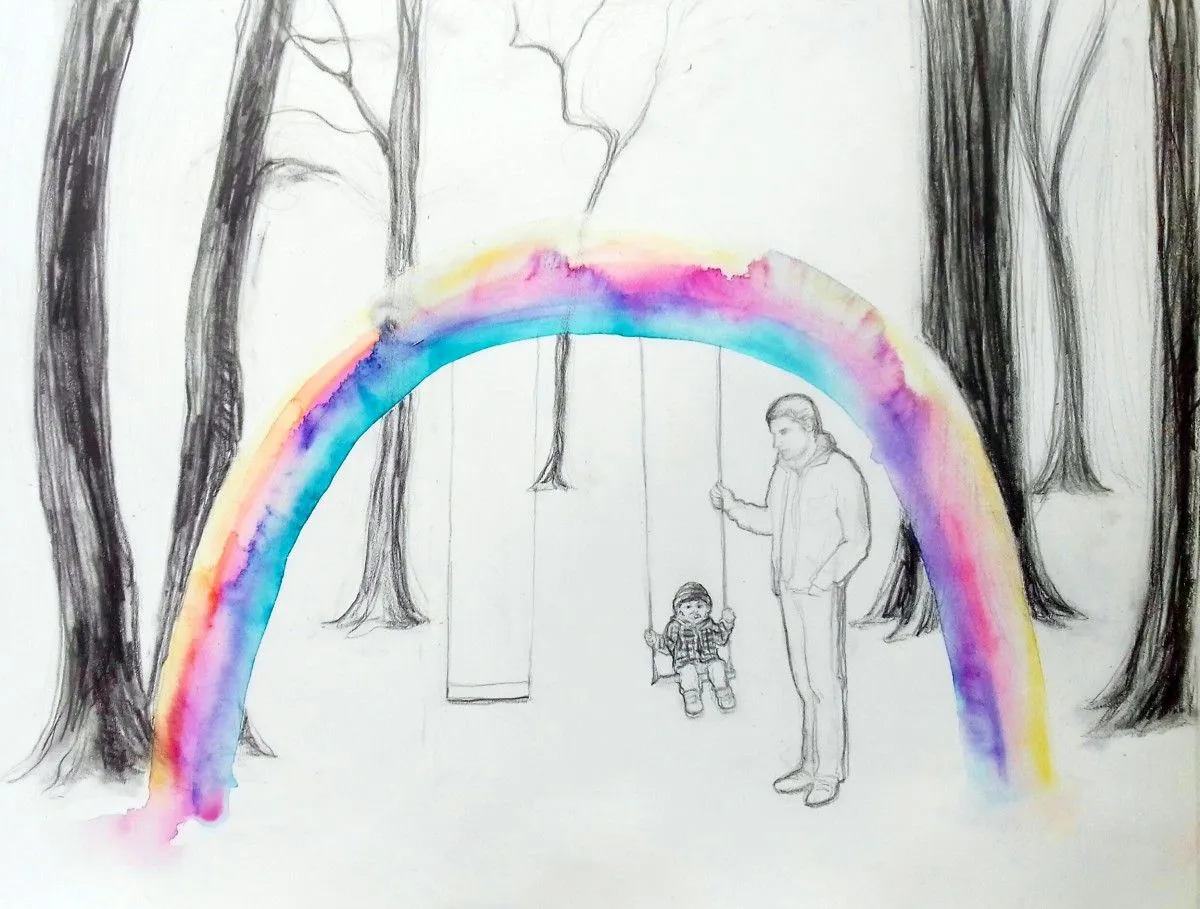 Childhood/autumn forest playground, artwork by marija colic