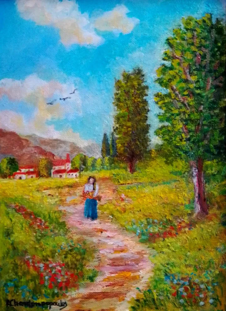 Walk on Spring pathway, œuvre de Konstantinos Charalampopoulos