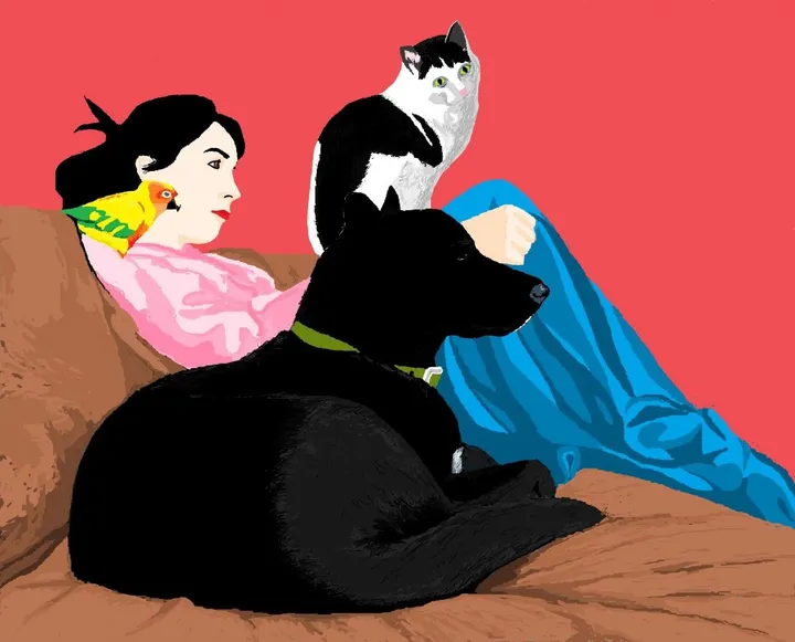 Briana Watching TV, œuvre de Mario Bukna