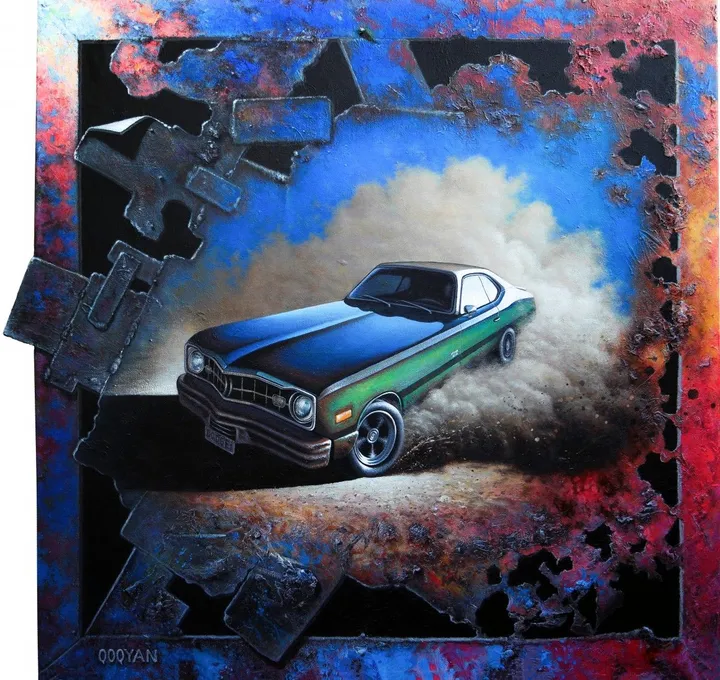Dodge dart sport 1974, œuvre de Mahmoud Qoqyan
