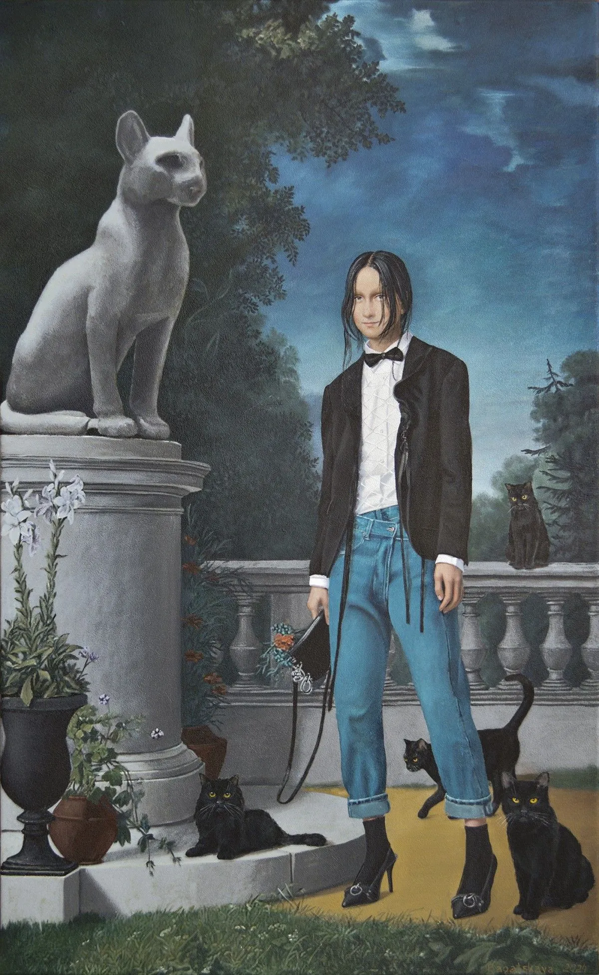 Contemporary portrait "Cat Country", œuvre de Nataliya Bagatskaya
