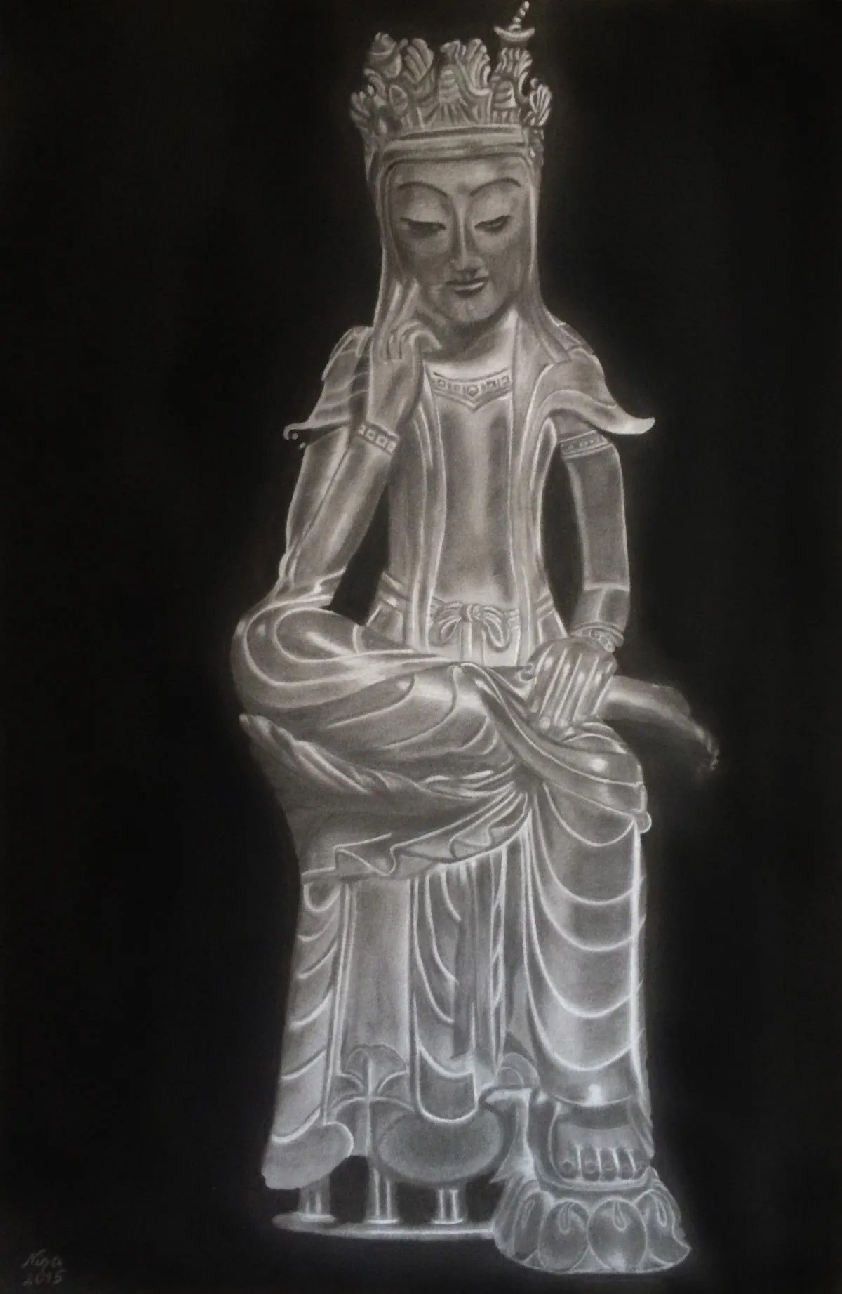 Bouddha Maitreya, œuvre de Nina (Nadine Pillet)