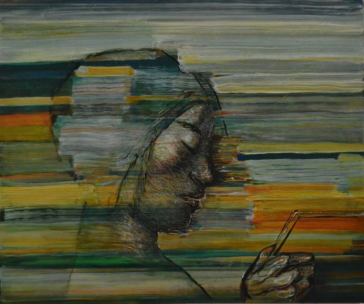 Tablet reader/ lectora de tablet, artwork by Alejandro Martinez