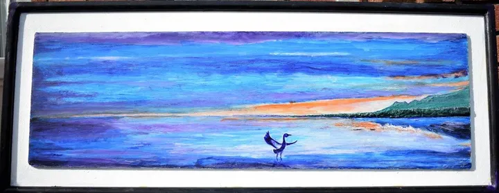 Heron Gesgapegiag, artwork by Denis Roucau