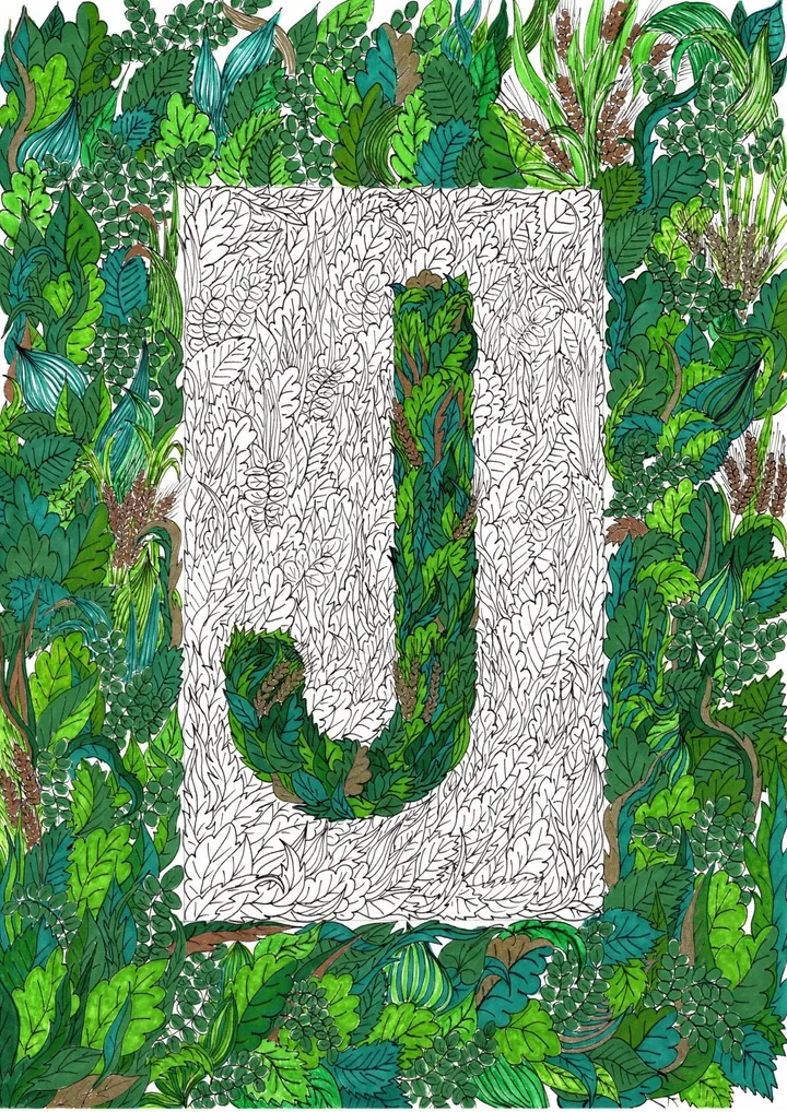 Letter J from the "Picture of the Latin alphabet", artwork by Eliyahu Ugg