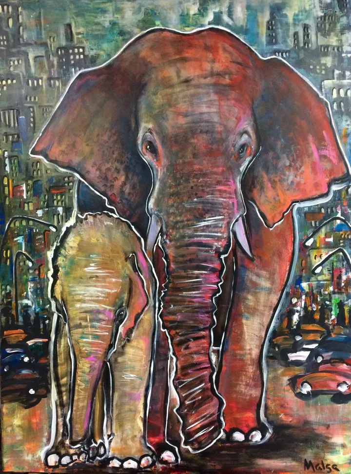 La ville de Za, œuvre de Malga Art