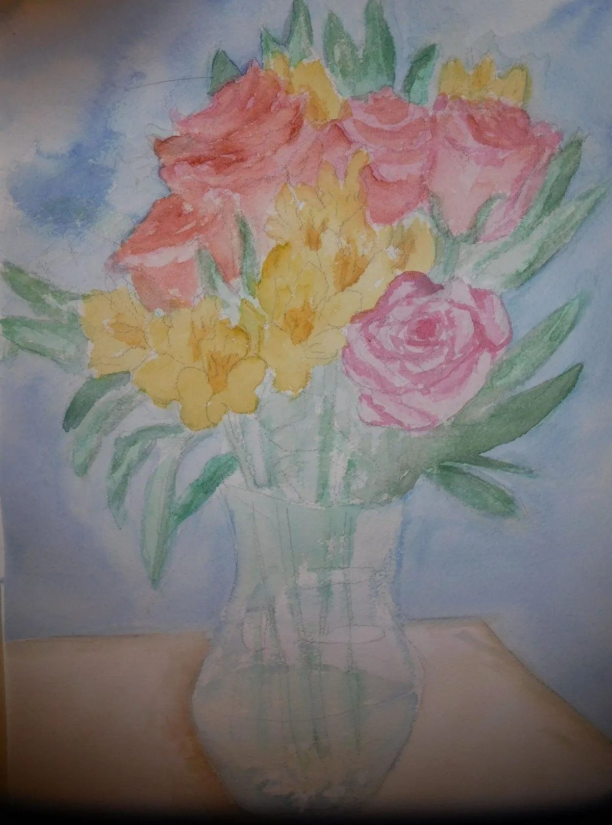 Vase of flowers, artwork by Cindy Uden