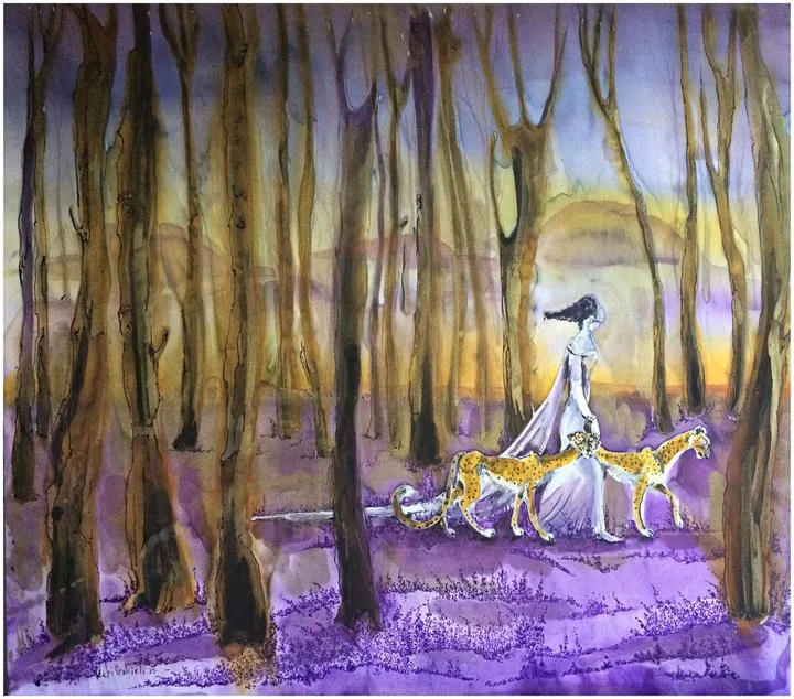 WALK WITH CHEETAHS, artwork by kate Gokieli