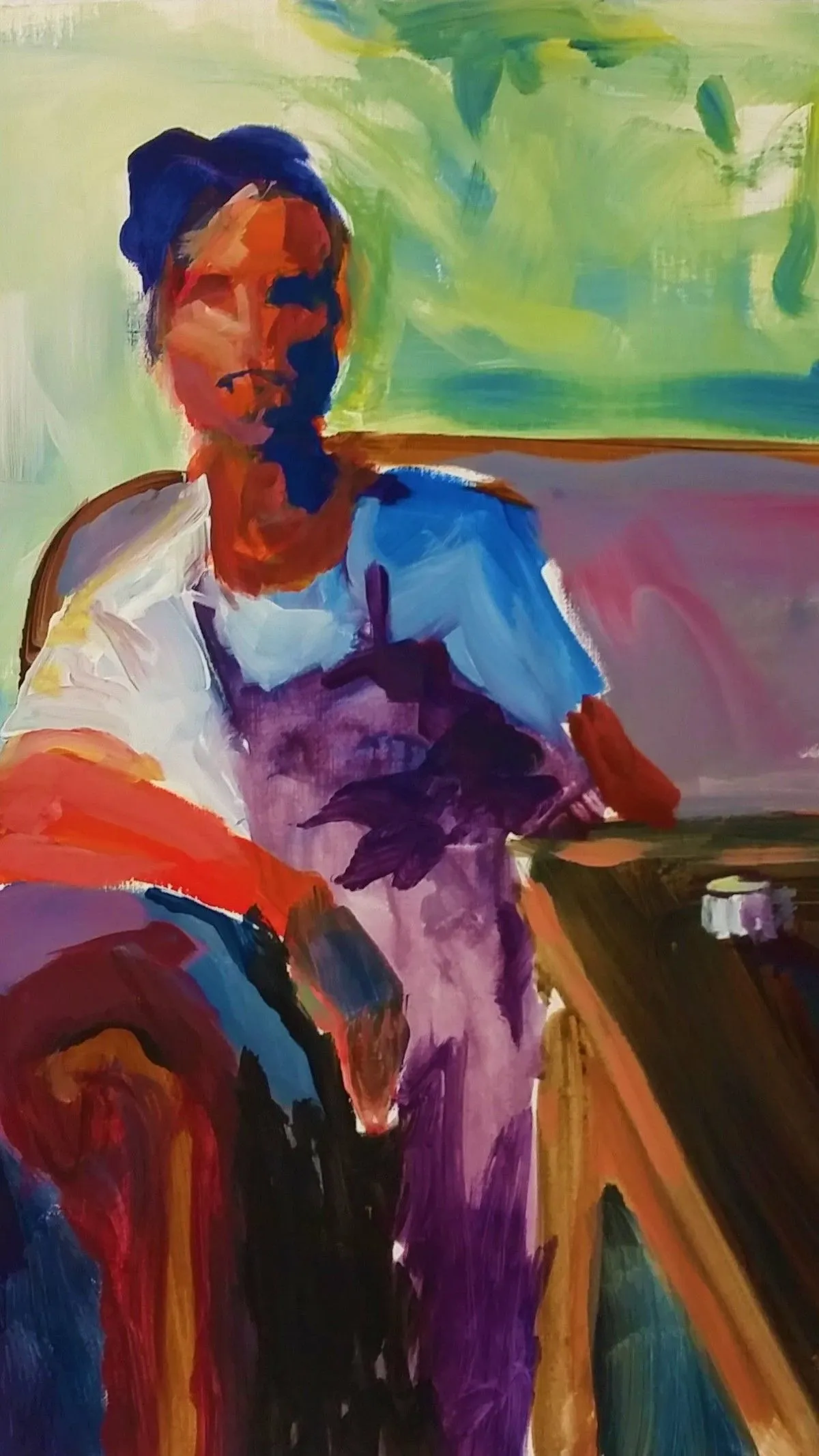 sitting artist, artwork by Gabriel Bouffard