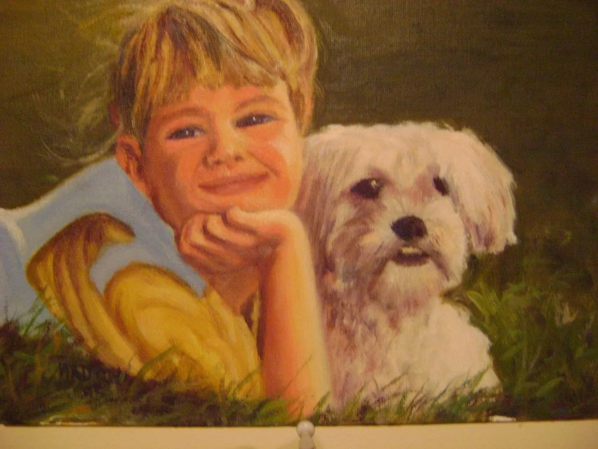 La petite fille au chien, œuvre de Jean-Claude Matton