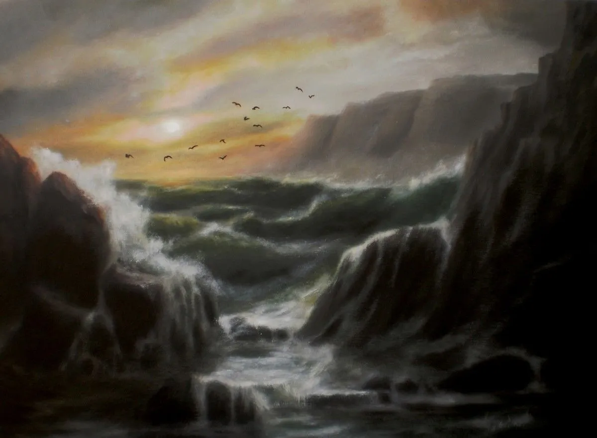 Tempest by Agelki, 40x50cm, oil on canvas, œuvre de Ageliki Alexandridou