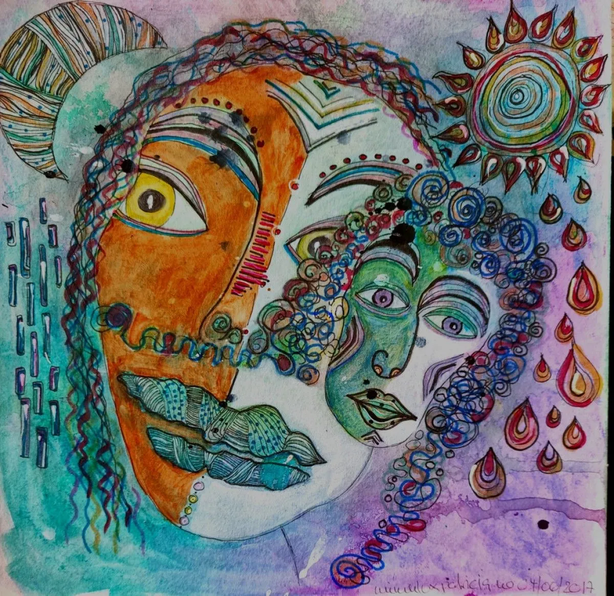 Wenn Tag und Nach aufeinander treffen - When Day and Night meet, artwork by mimulux patricia no