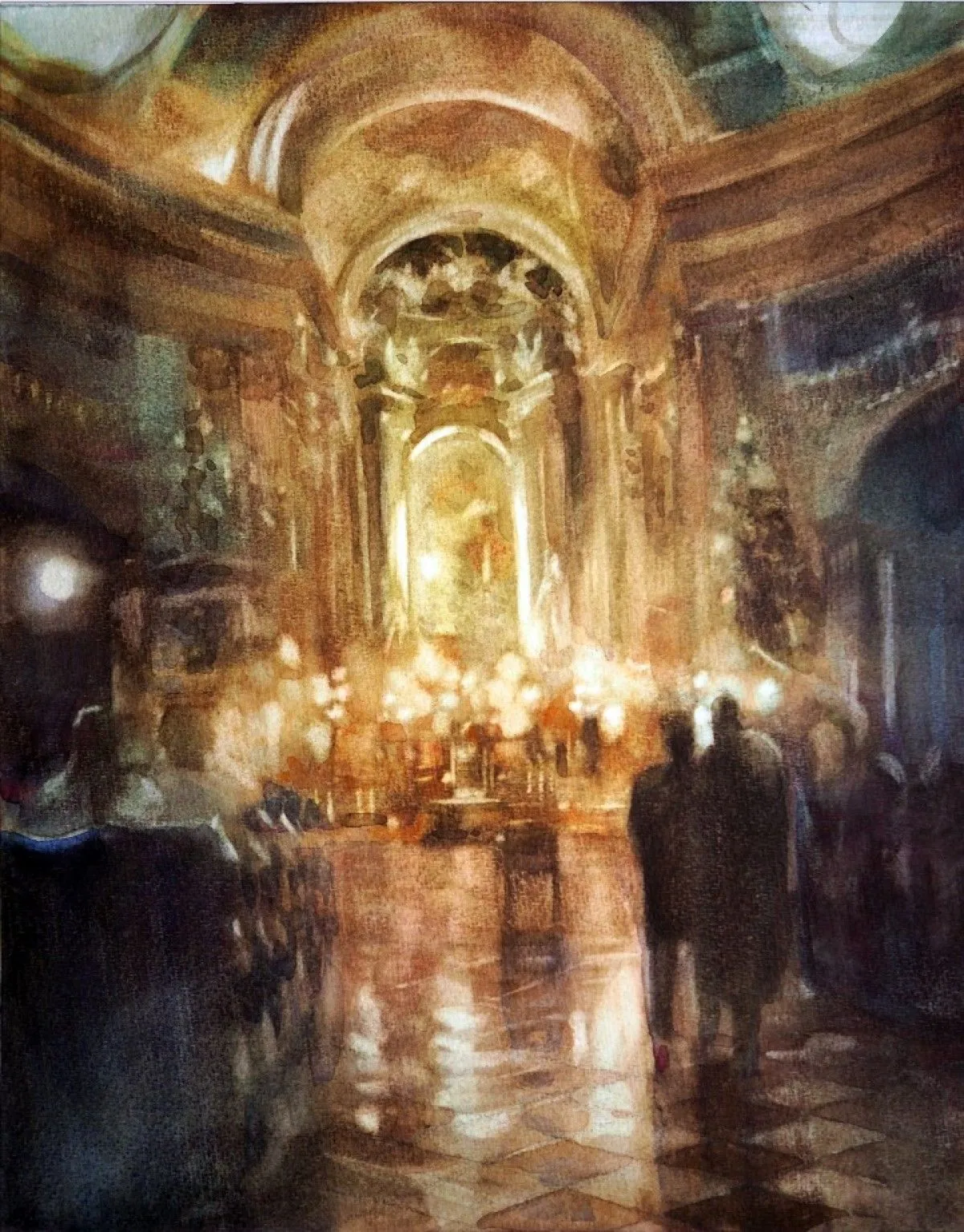 Peterskirche church night, artwork by Misure Nien