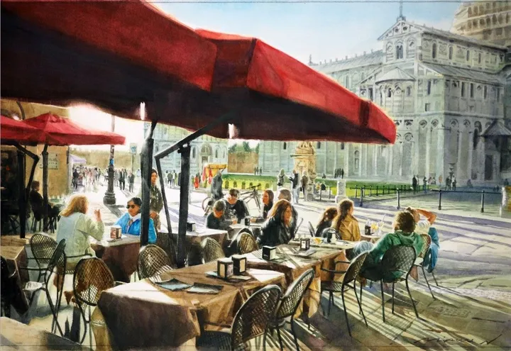Pizza sunset, artwork by Misure Nien