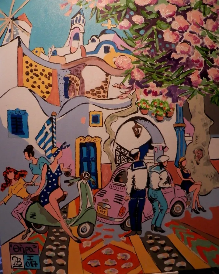 "Fira" (Santorini, Greece), artwork by Patrick Bergès