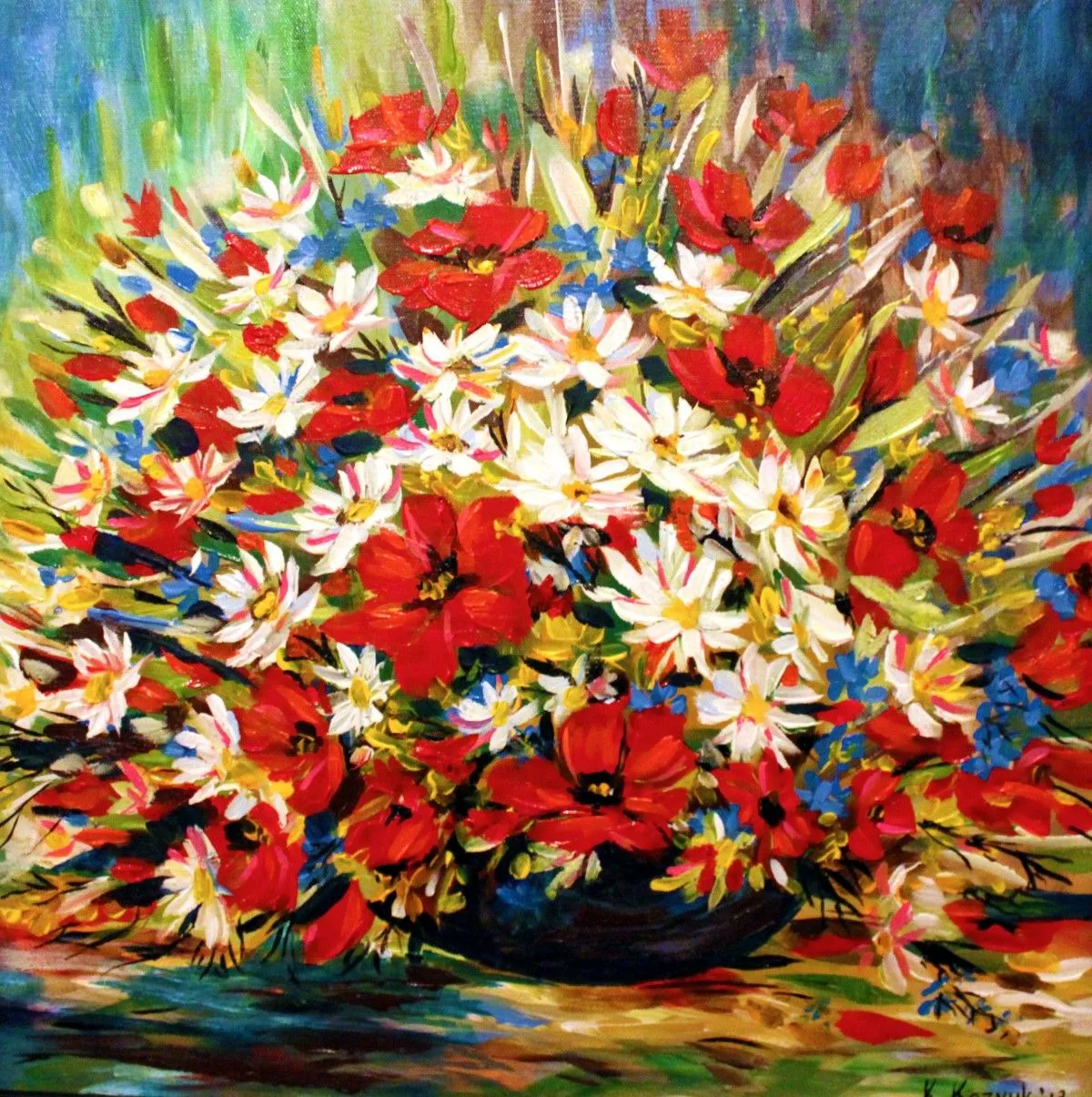Bouquet of Meadow Flowers, artwork by Khrystyna Kozyuk
