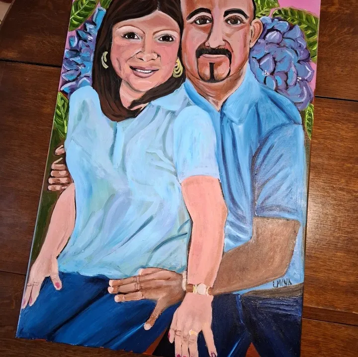 Carlos and Doris, artwork by Ligia Moya