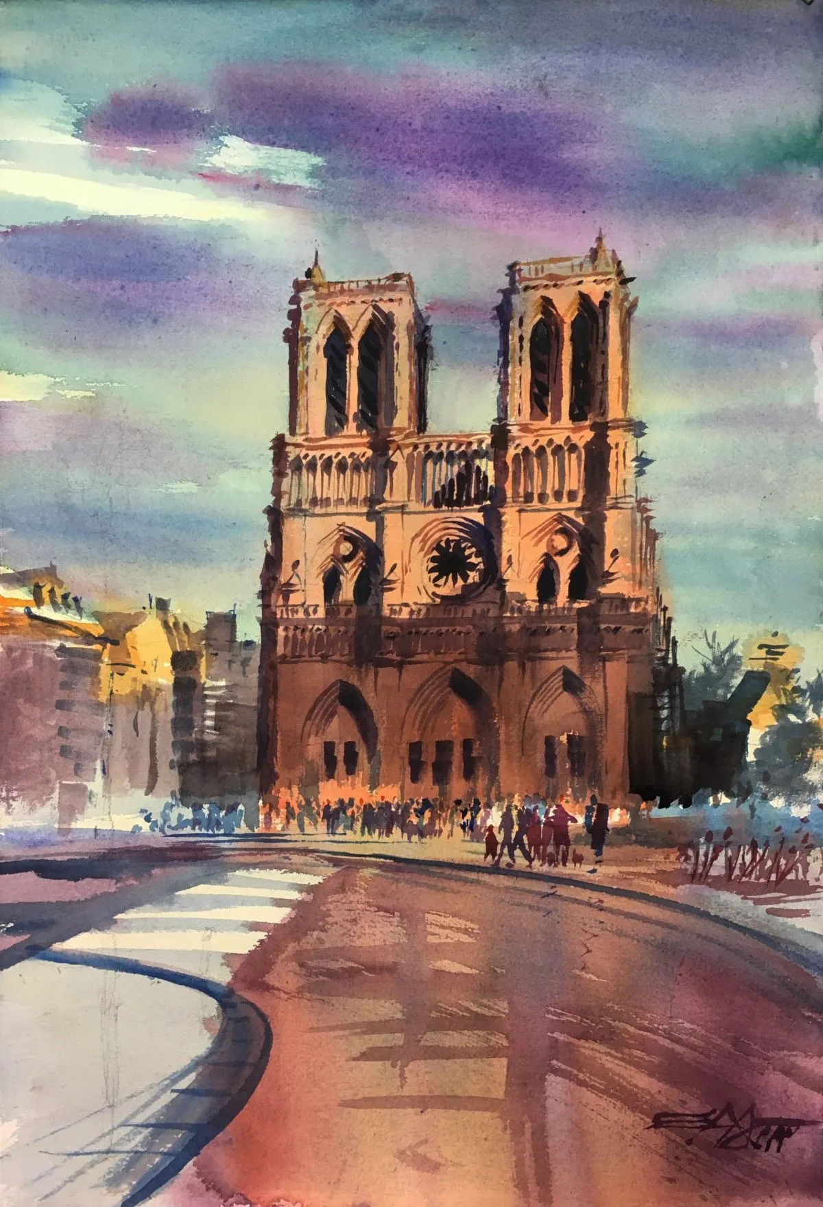 N°569 Notre Dame de Paris, œuvre de Alexandre DUMITRESCU