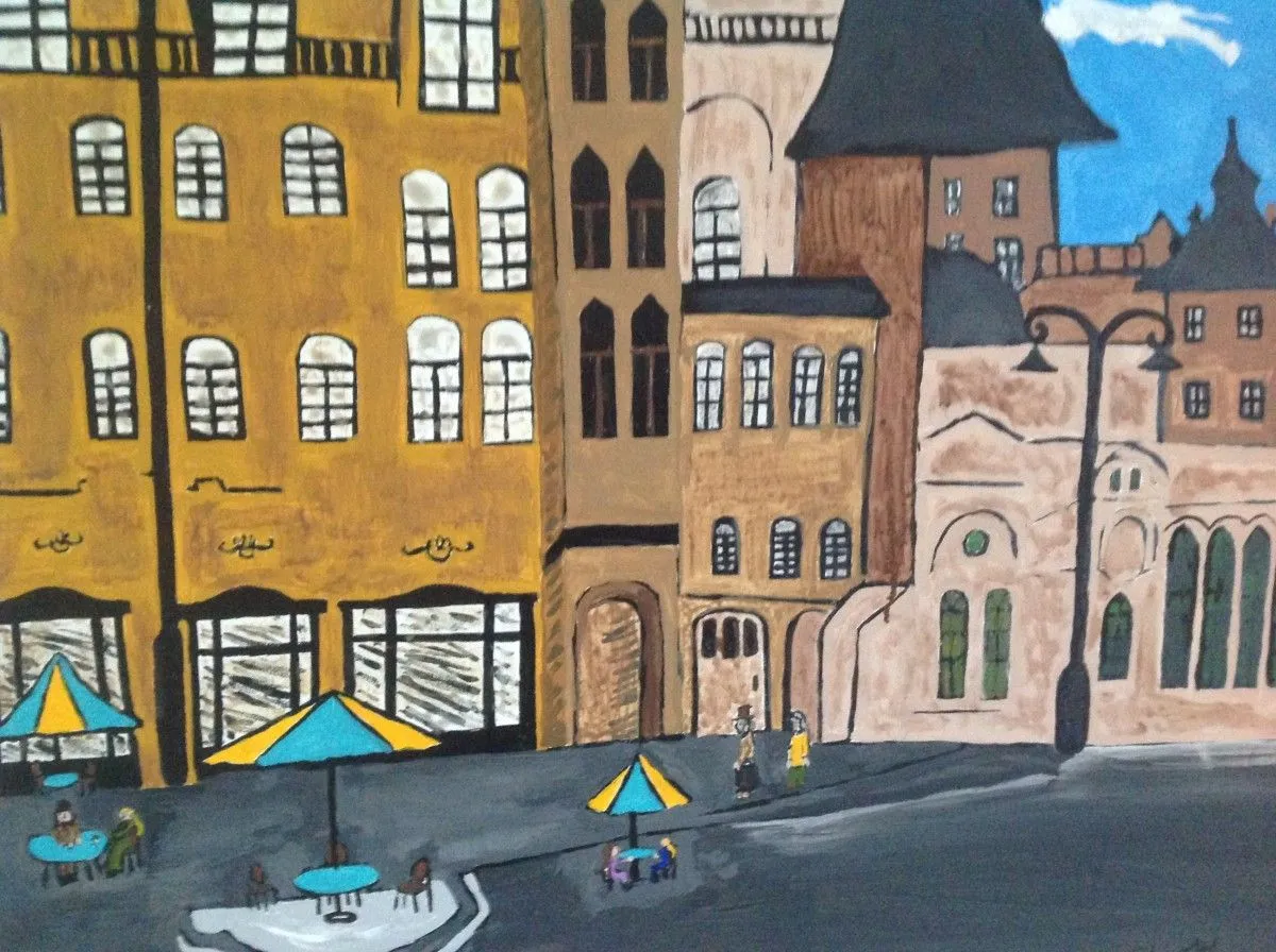 Café-Terrasse (peinture), artwork by Céline Marcoux